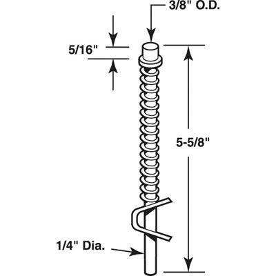 Slide-Co 16881 Bi-Fold Door Top Guide Rod, 5-5/8"