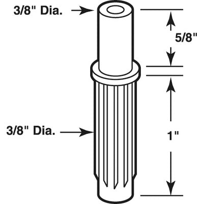 Slide-Co 161678 Bi-Fold Door Solid Nylon Tip Guide & Pivot, 3/8", 2-Pack