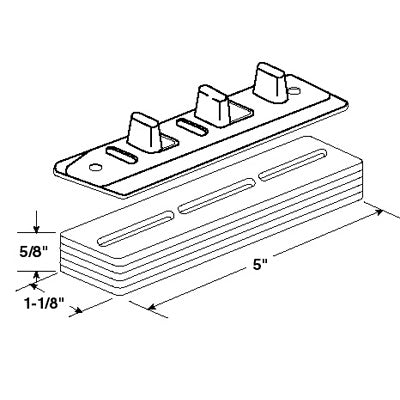 Slide-Co 161933 Wardrobe Door Nylon Bottom Guide & Riser