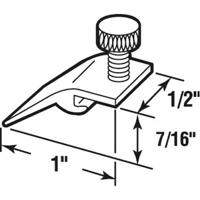 Slide-Co 181058 Storm Door Panel Clip & Thumb Screw, Aluminum Finish, 4-Pack