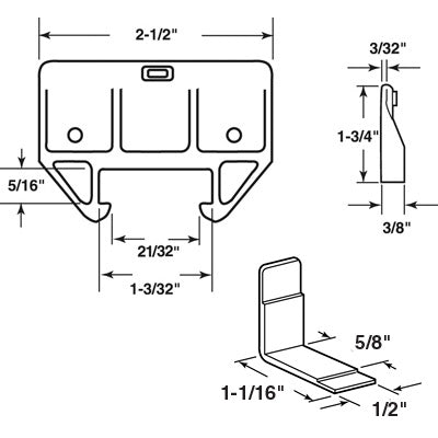 Slide-Co 221904 Plastic Drawer Track Guide Kit, 1-1/8", Orange
