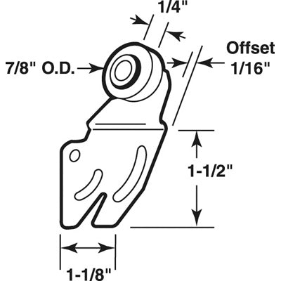 Slide-Co 161150 Top-Hung Single Wheel Wardrobe Door Rollers, 2-Pack