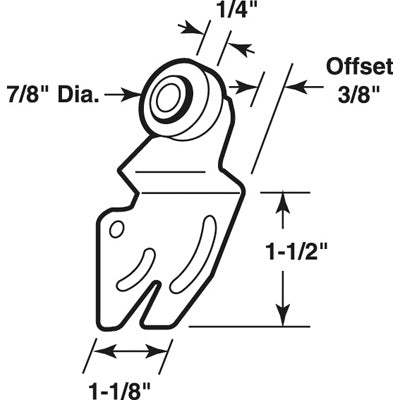 Slide-Co 161151 Top Hung Single Wheel Wardrobe Door Roller, 2-Pack