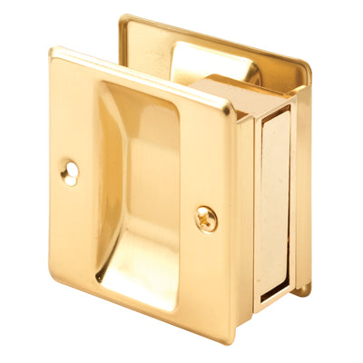 Slide-Co 161494 Reversible Pocket Door Passage Pull, Polished Solid Brass