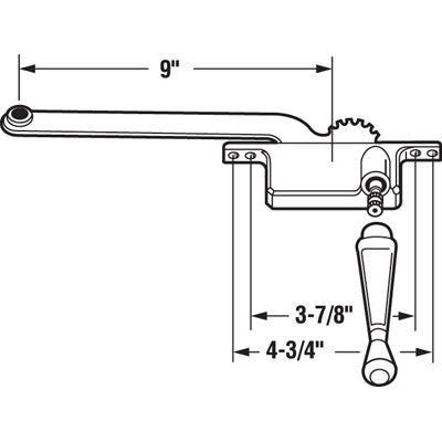 Slide-Co 17390-LW Metal Casement Window Operator, Left Hand, White