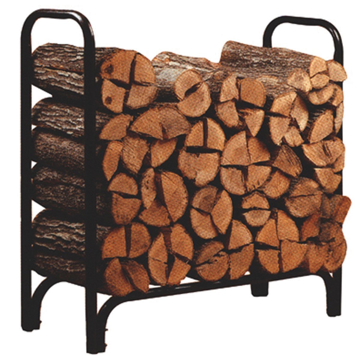 Panacea™ 15203 Deluxe Steel Log Rack, 4', Black