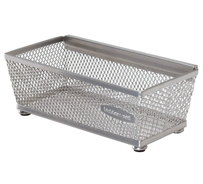 Rubbermaid® 1F7600-TITNM Interlocking Mesh Drawer Organizer, Titanium, 3" x 6"