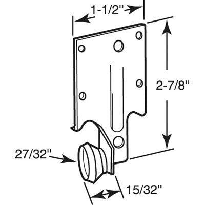 Slide-Co 221240 Monorail Drawer Track Roller, 27/32"