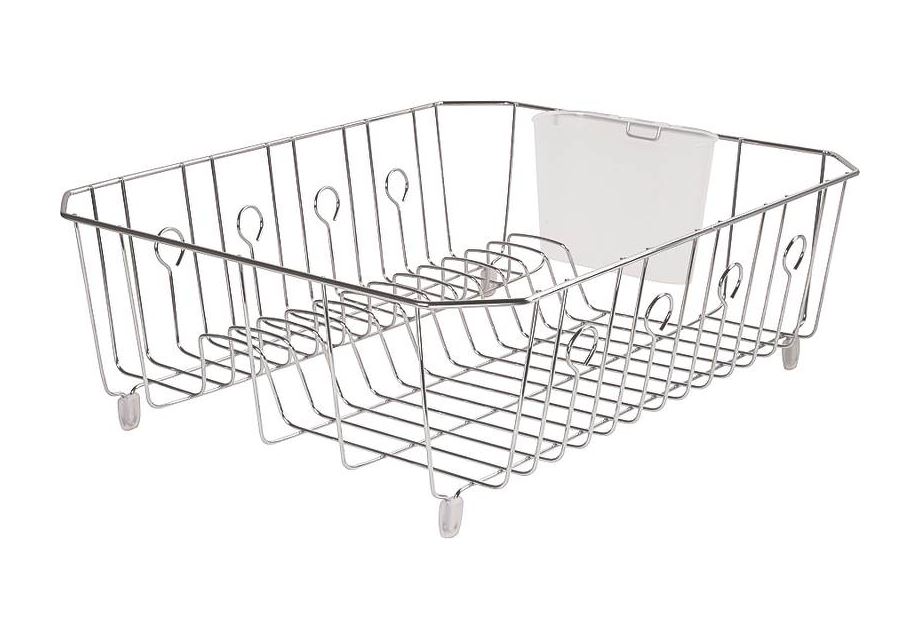 Rubbermaid® 6032-AR-CHROM Microban® Coated Wire Dish Drainer, Large, Chrome