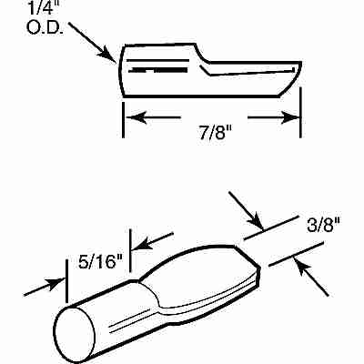 Slide-Co 241940 Shelf Support Peg, 1/4" Dia, Brass Plated, 8-Pack