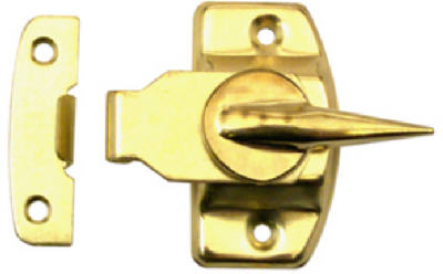 Slide-Co 17573 Universal Sliding Window Cam-Action Sash Lock, Brass Finish