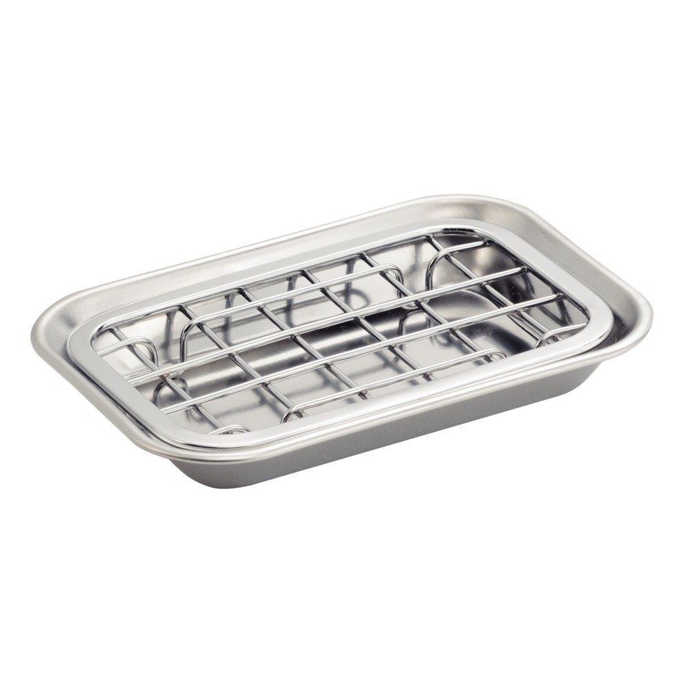 InterDesign® 73012 SinkWorks® Stainless Steel Two-Piece Soap Dish, Chrome
