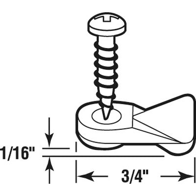 Slide-Co 181822 Storm Door Flush Panel Clips with Screws, White Nylon, 8-Pack