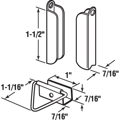 Slide-Co 1819 Window Screen Hanger & Latch Hardware Set, Aluminum, Mill Finish