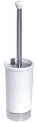 InterDesign 95621 York Toilet Bowl Brush with Holder, White/Chrome
