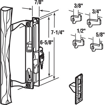 Slide-Co 141638 Flush Mount Universal Sliding Glass Door Handle, Black