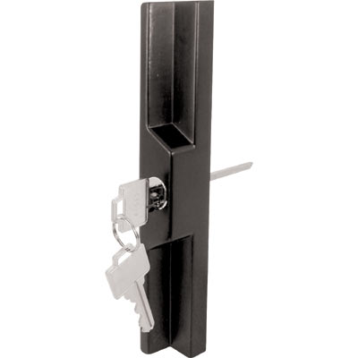 Slide-Co 141860 Sliding Glass Door Pull & Keyed Locking Unit, Black