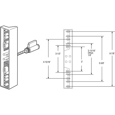 Slide-Co 141860 Sliding Glass Door Pull & Keyed Locking Unit, Black