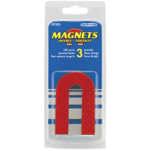 Master Magnetics 07225 Alnico Horseshoe Magnet With Keeper, Small, Red