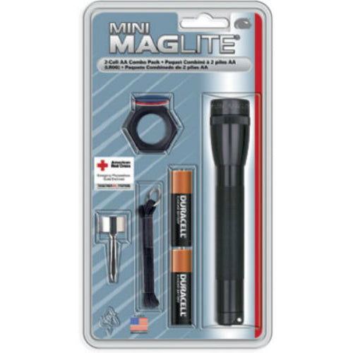 Maglite M2A01C Mini Flashlight Combo Pack, 2 "AA" Cell, Black