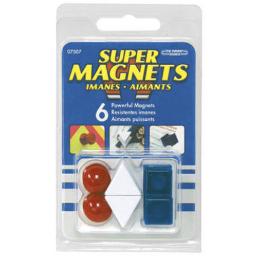 Master Magnetics 07507 Super Magnetic Push Pins, Red, White & Blue, 6-Count