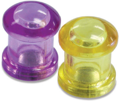Master Magnetics 07509 Super Magnetic Round Push Pins, Purple & Yellow, 10-Count