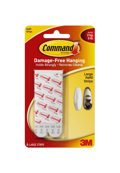 Command 17023P Large Mounting Refill Strip, White, 6-Count