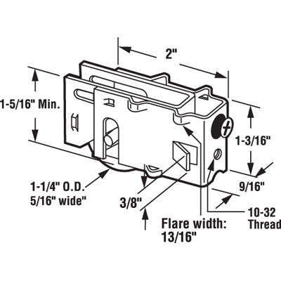 Slide-Co 131449 Sliding Patio Door Tandem Roller Assembly, 1-1/4", Zinc Plated