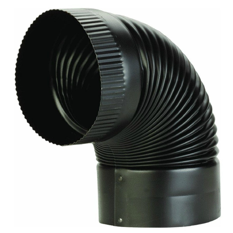 Imperial BM0023 Corrugated Elbow, 90 Degree, 6", Black