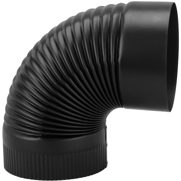 Imperial BM0023 Corrugated Elbow, 90 Degree, 6", Black