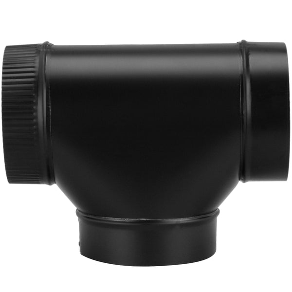 Imperial BM0083 Assembled Tee, 24 Gauge Steel, Matte Black, 6"