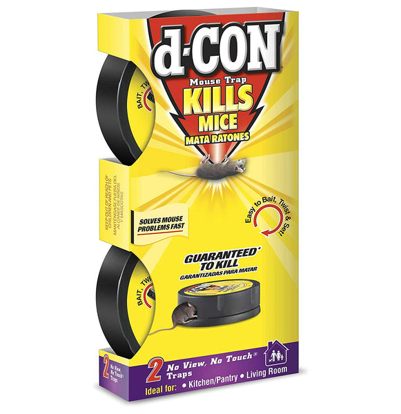 d-CON 1920082043 No View No Touch Mouse Trap, 2-Count