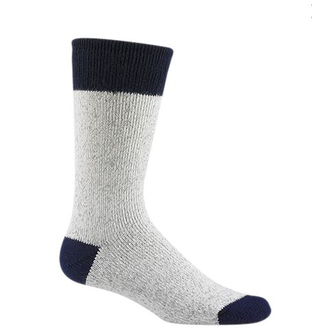Wigwam F2020-207-MD Moose Wool Blend Boot Sock, Medium, Sweatshirt Gray Lt./Navy