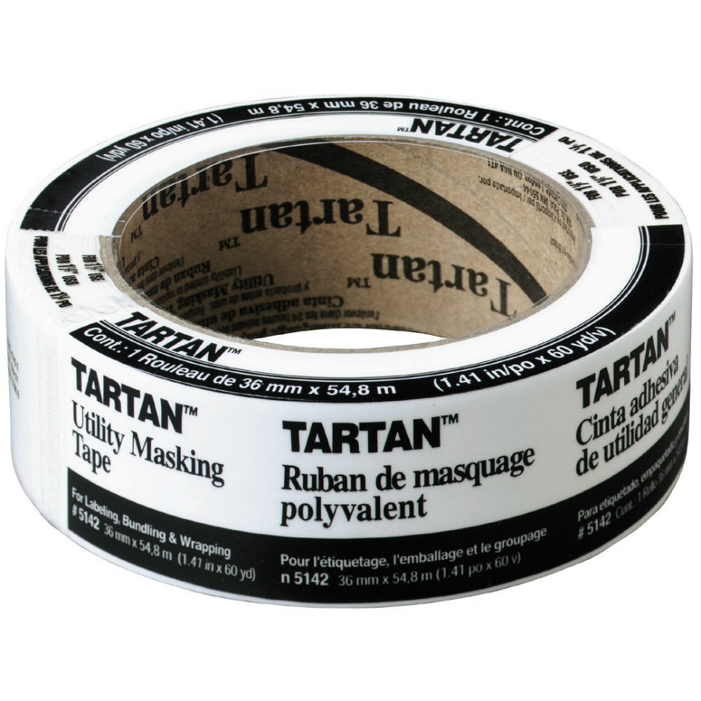 3M 5142-36A Tartan Multi-Purpose Utility Masking Tape, 1.41" x 60 Yd, Beige