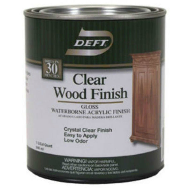 Deft® DFT107/04 Clear Wood Finish Interior Waterborne Acrylic, 1 Qt, Gloss