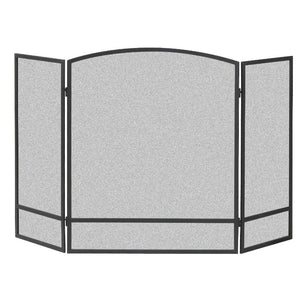 Panacea 15951 Double Bar 3-Panel Fireplace Screen, Powder-Coated Steel, Black