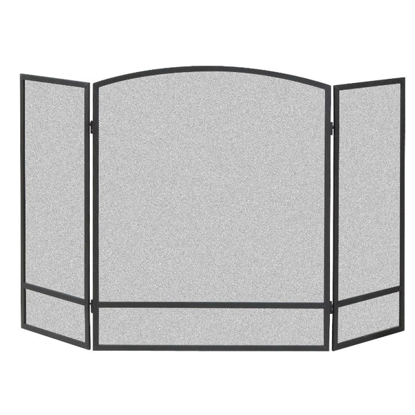 Panacea 15951 Double Bar 3-Panel Fireplace Screen, Powder-Coated Steel, Black