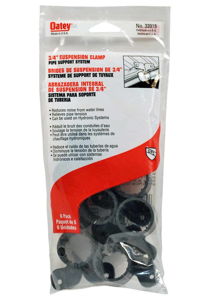 Oatey® 33915 Suspension Pipe Clamp, 3/4", 6-Pack