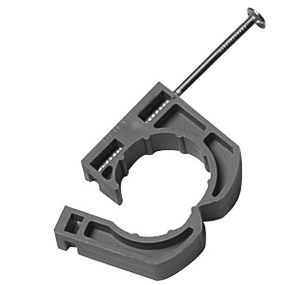 Oatey® 33913 Pipe Full Clamps With Barbed Nail, 3/4", Gray, 12-Pack