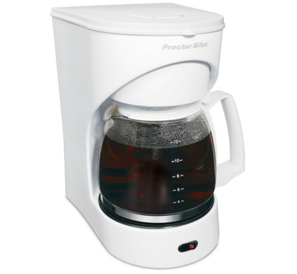 Proctor Silex 43501Y Auto Pause & Serve Coffee Maker, 12-Cup, White