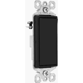 Pass & Seymour TradeMaster Premium Decorator Single Pole Switch, 15A, Black