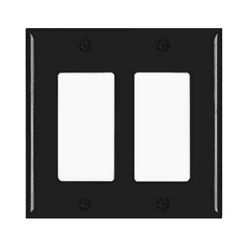 Pass & Seymour TradeMaster Decorator Wall Plate, 2 Gang, Black