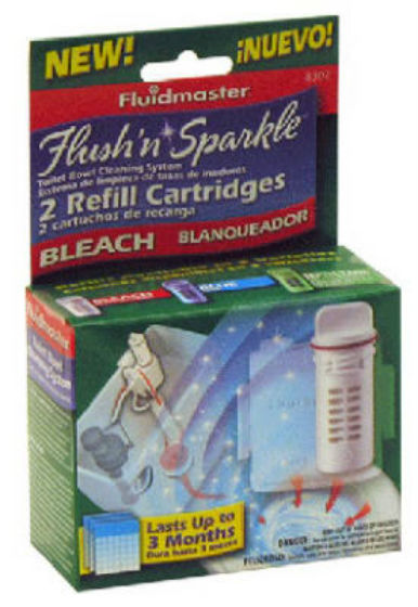 Fluidmaster 8302P8 Flush 'n Sparkle™ Toilet Cleaning Bleach Refill Cartridge, 2-Pack