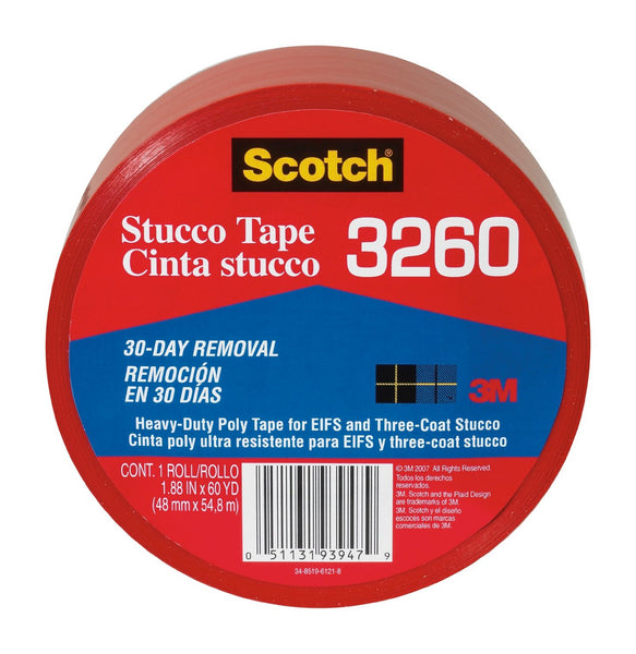 Scotch® 3260-A Heavy-Duty Poly Stucco Tape, 1.88" x 60 Yd