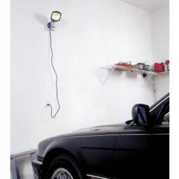 Consumer Products MS100PG Motion-Activated 110° Plug-In Floodlight, Gray, 100W