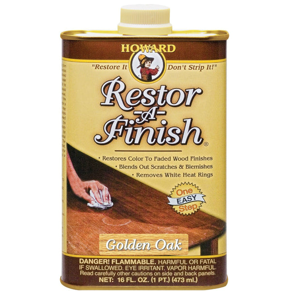 Howard RF3016 Restor-A-Finish® Wood Finish Restorer, Golden Oak, 16 Oz