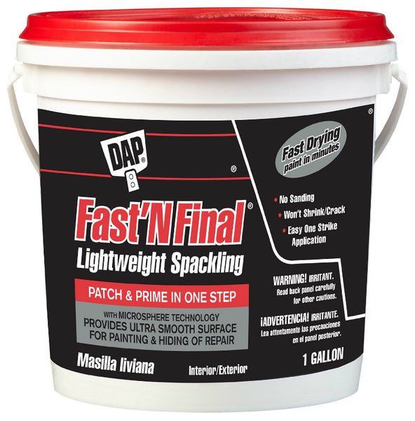 Dap® 12143 Fast 'N Final® Ready To Use Lightweight Spackling, 1 Gallon, White