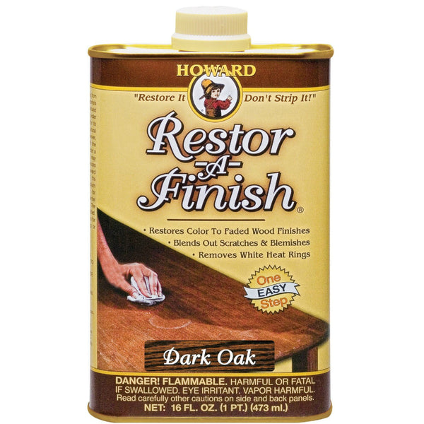Howard RF7016 Restor-A-Finish® Wood Finish Restorer, Dark Oak, 16 Oz