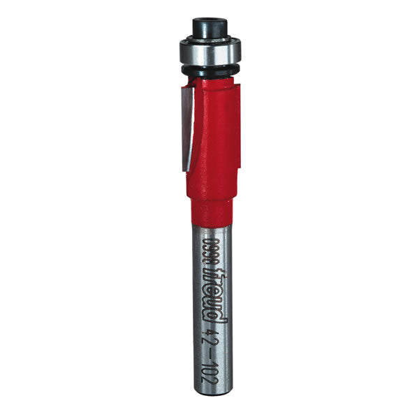Freud 42-102 Two-Flute Carbide Flush Trim Router Bit, 3/8" Bearing Dia. x 1/2"