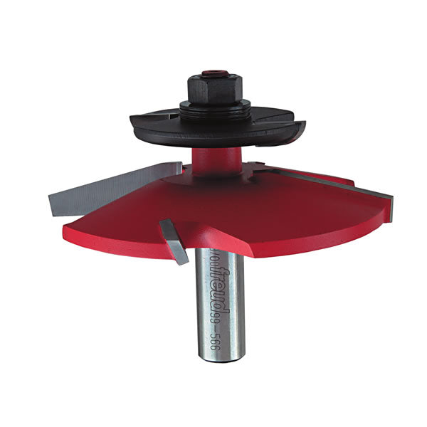 Freud 99-566 Raised Panel Bit W/Backcutter, Quadra-Cut, Bevel Profile, 3.5 Inch Dia.